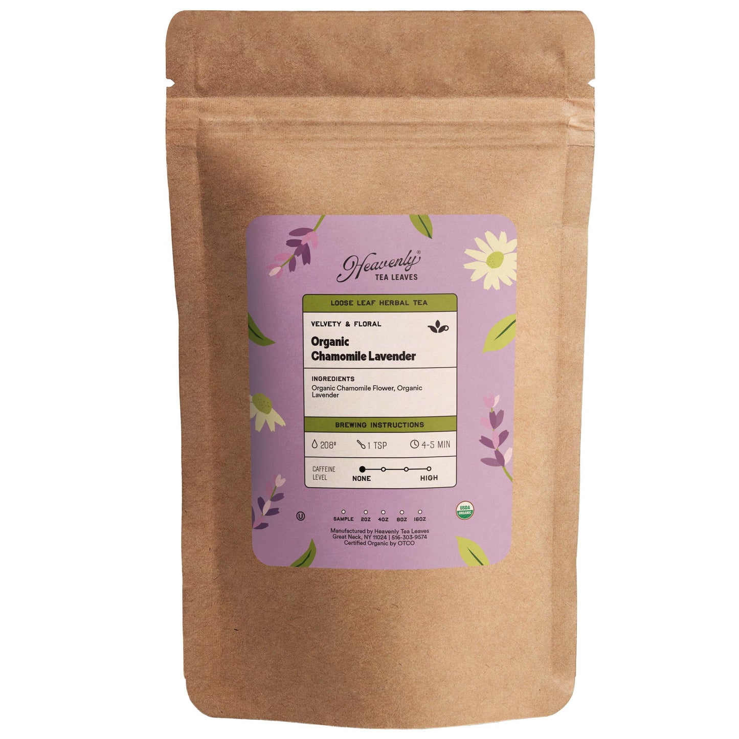 Organic Chamomile Lavender - Loose Leaf Herbal Tisane - Calming & Relaxing | Heavenly Tea Leaves