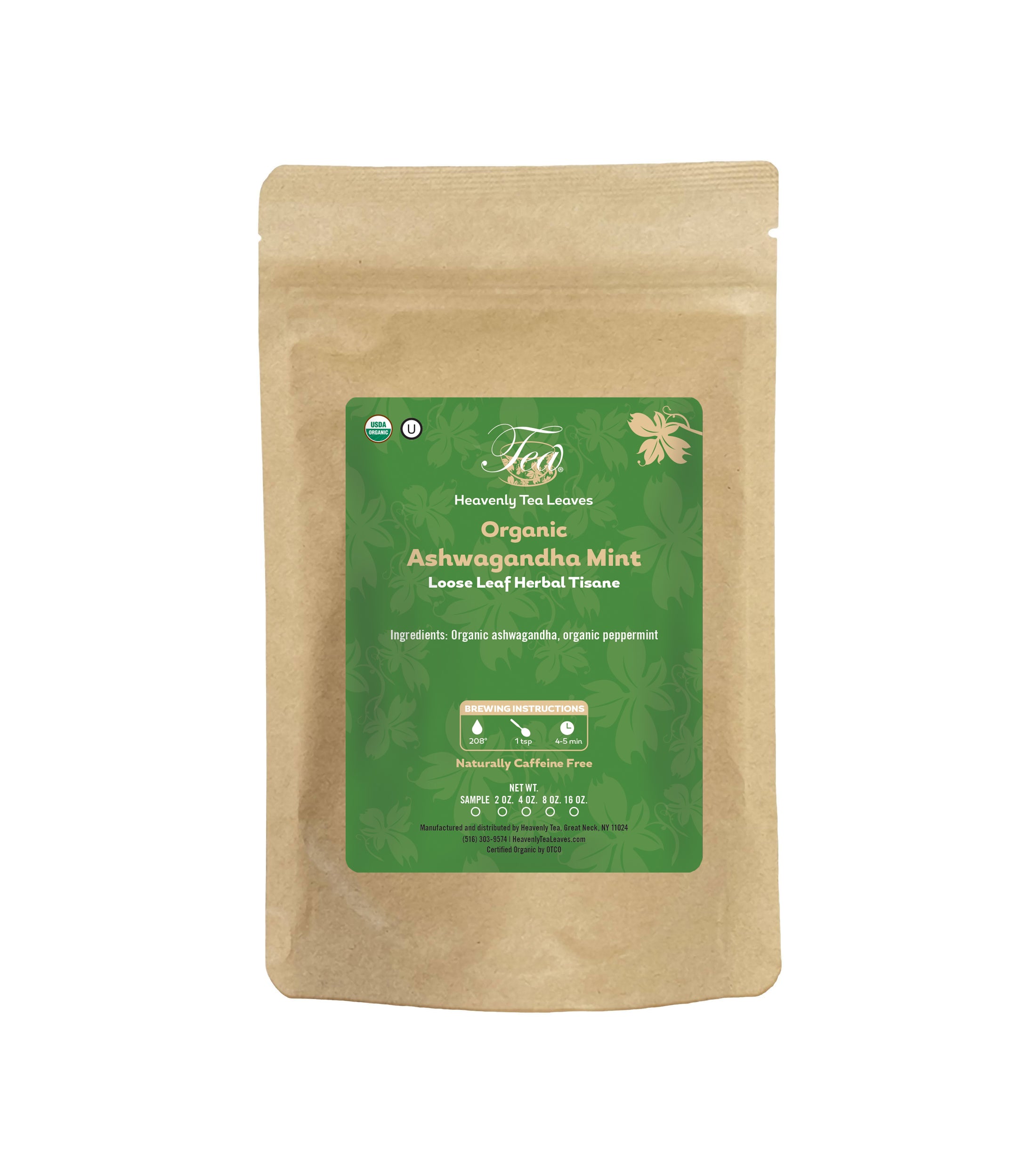 Organic Ashwagandha Mint - Loose Leaf Herbal Tea | Heavenly Tea Leaves