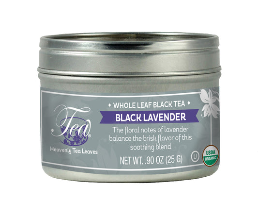 Organic Black Lavender - Clear Top Tea Tin | Heavenly Tea Leaves