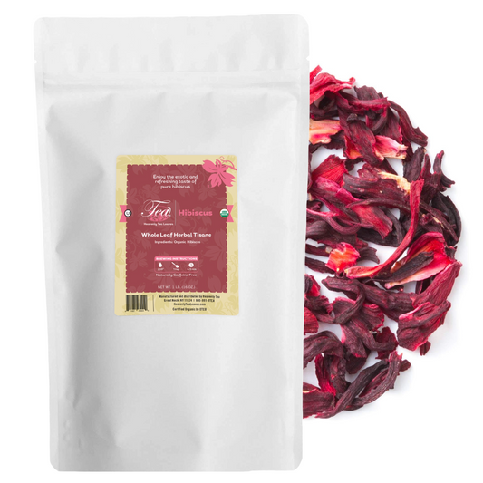 Organic Hibiscus - Bulk Loose Leaf Herbal Tisane - Naturally Caffeine Free - Antioxidant Rich - Heavenly Tea Leaves