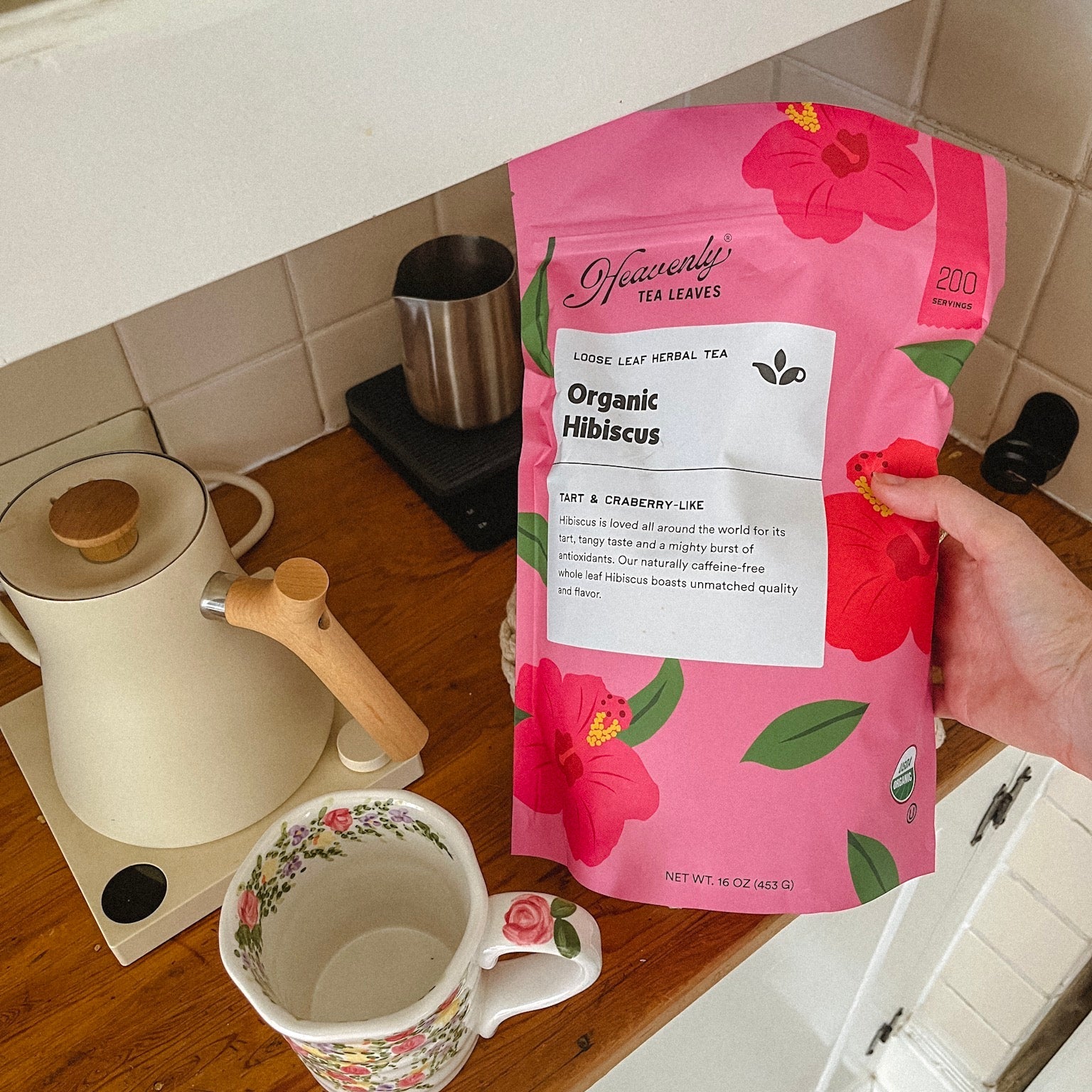 Organic Hibiscus - Bulk Loose Leaf Herbal Tisane - Naturally Caffeine Free - Antioxidant Rich - Heavenly Tea Leaves
