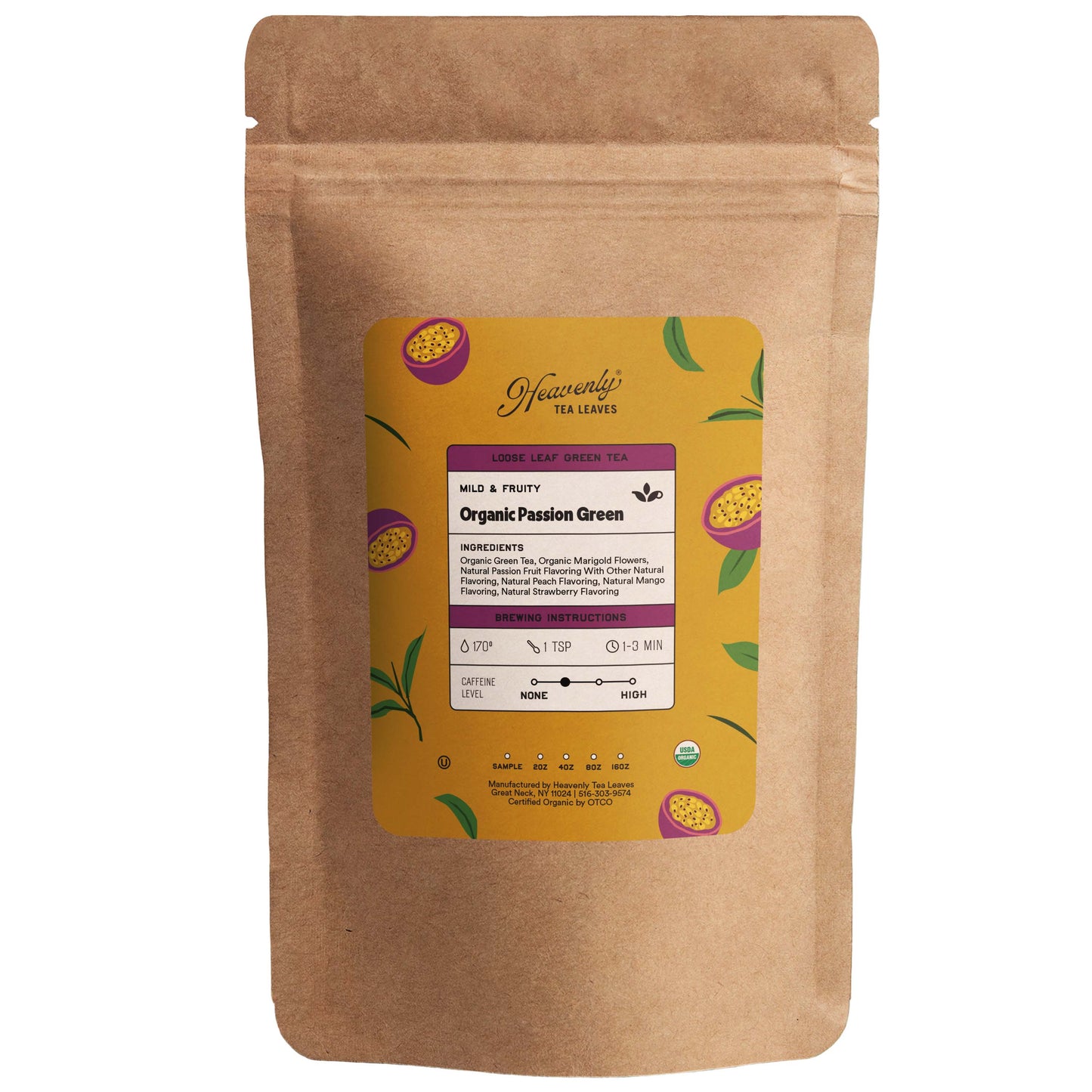 Organic Passion Green - Loose Leaf Green Tea | Heavenly Tea Leaves