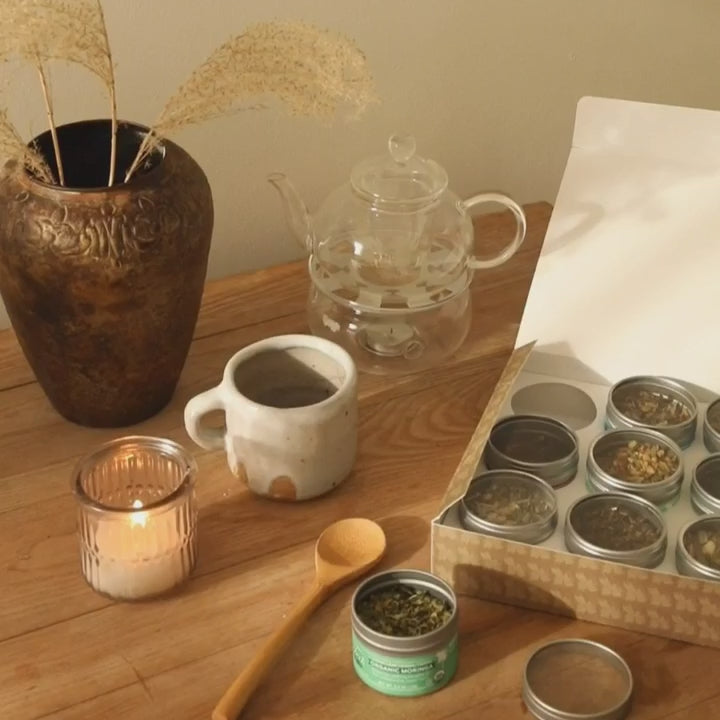 Organic Wellness 9 Tea Sampler, 9 Assorted Wellness Loose Leaf Teas & Herbal Tisanes, - Beautiful Gift for Mom, Grandma, or Her | Heavenly Tea Leaves