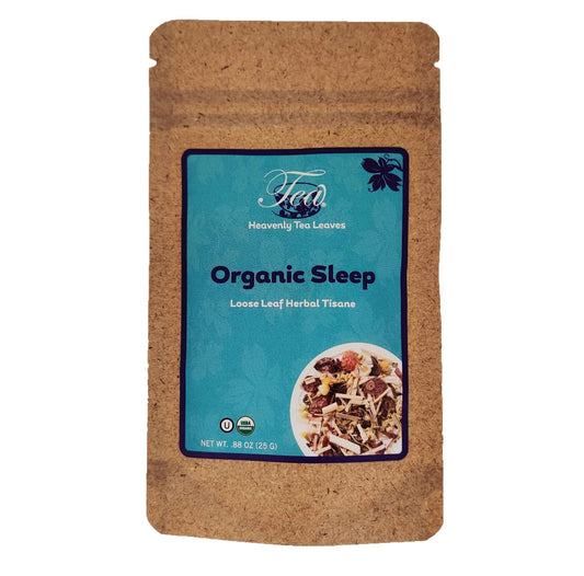 Organic Sleep, Essentials Collection, .88 Oz. - Premium Loose Leaf Herbal Tisane - Heavenly Tea Leaves - USDA Organic & OU Kosher - Compostable Packaging - Naturally Caffeine-Free Herbal Tisane