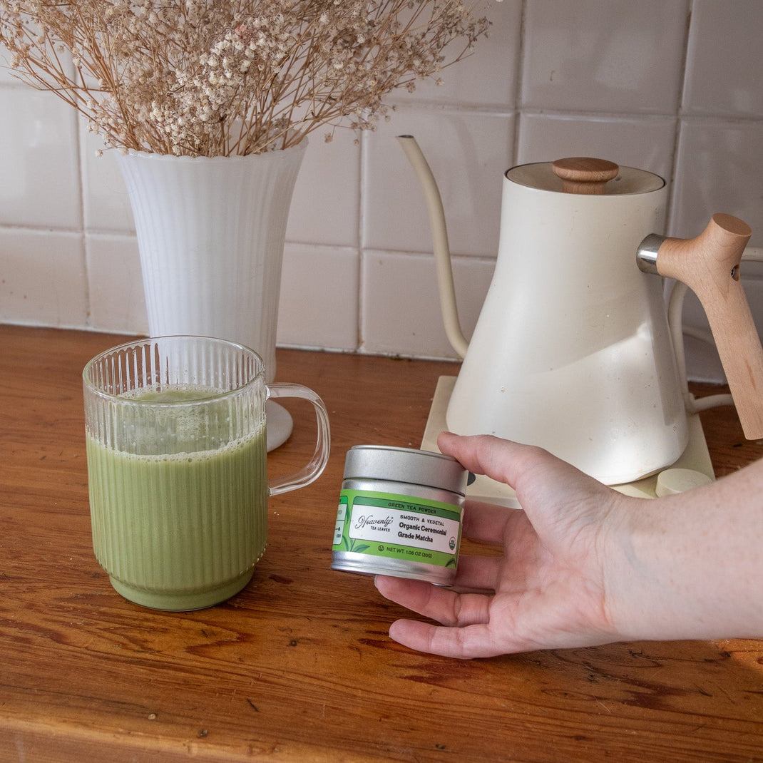 Organic Ceremonial Grade Matcha, Organic Hojicha Powder, Matcha Green Tea, Powdered Japanese Green Teas, Green Tea Powder, Premium Japanese Tea Powder, Wholesale Matcha Green Tea | Heavenly Tea Leaves