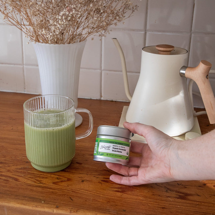 Organic Ceremonial Grade Matcha, Organic Hojicha Powder, Matcha Green Tea, Powdered Japanese Green Teas, Green Tea Powder, Premium Japanese Tea Powder, Wholesale Matcha Green Tea | Heavenly Tea Leaves