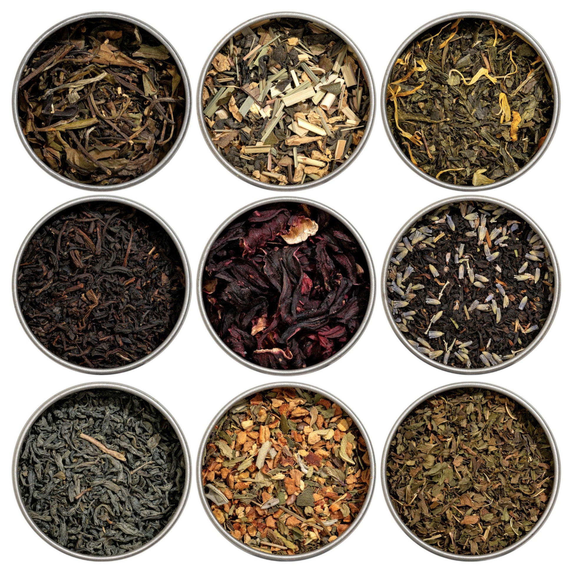 Organic Assorted 9 Loose Leaf Tea Gift Box, Premium Loose Leaf Tea Sampler Gift Set | Heavenly Tea Leaves