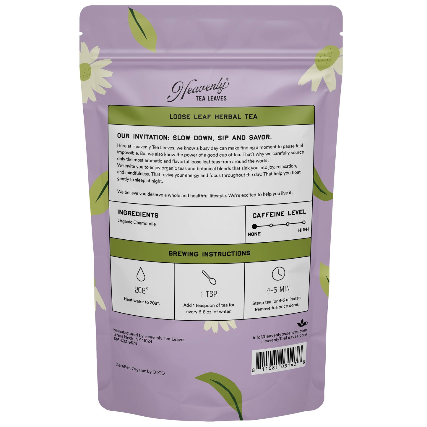 Organic Chamomile - Bulk Loose Leaf Herbal Tea - Heavenly Tea Leaves