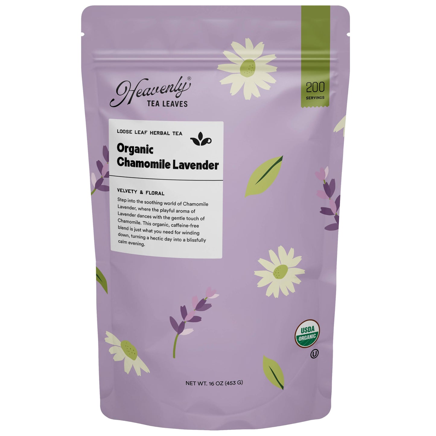 Organic Chamomile Lavender - Bulk Loose Leaf Herbal Tea - Heavenly Tea Leaves