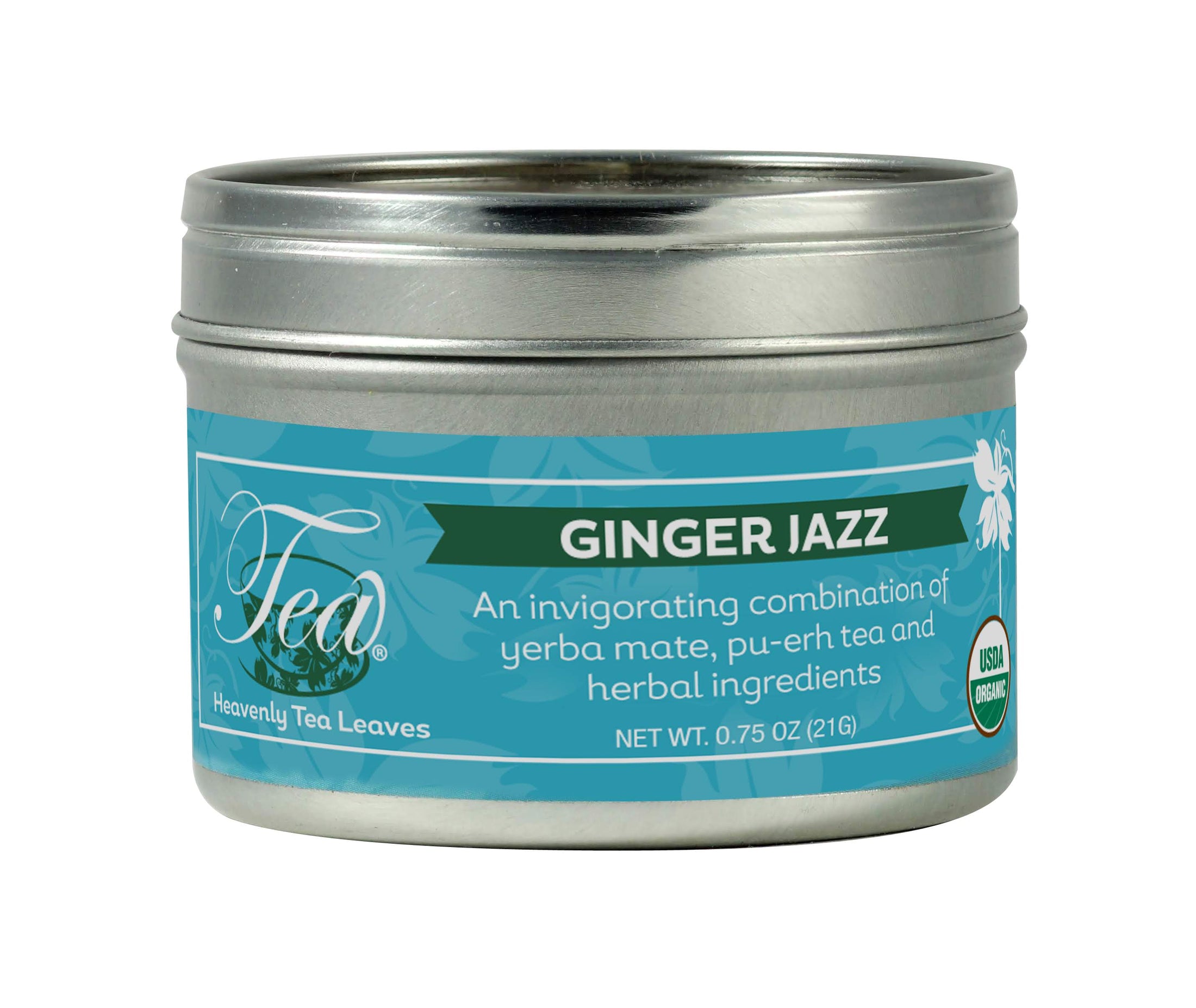 Organic Ginger Jazz, Loose Leaf Tea & Herb Clear Top Tin