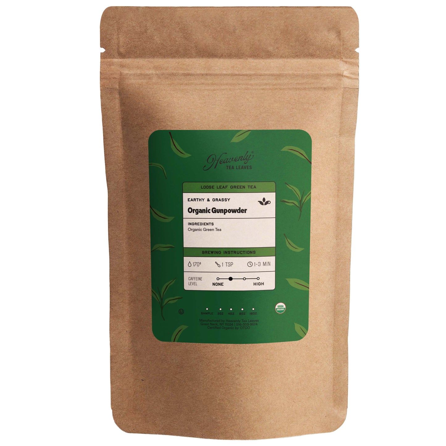 Organic Gunpowder- Artisan Loose Leaf Green Tea | Heavenly Te Leaves