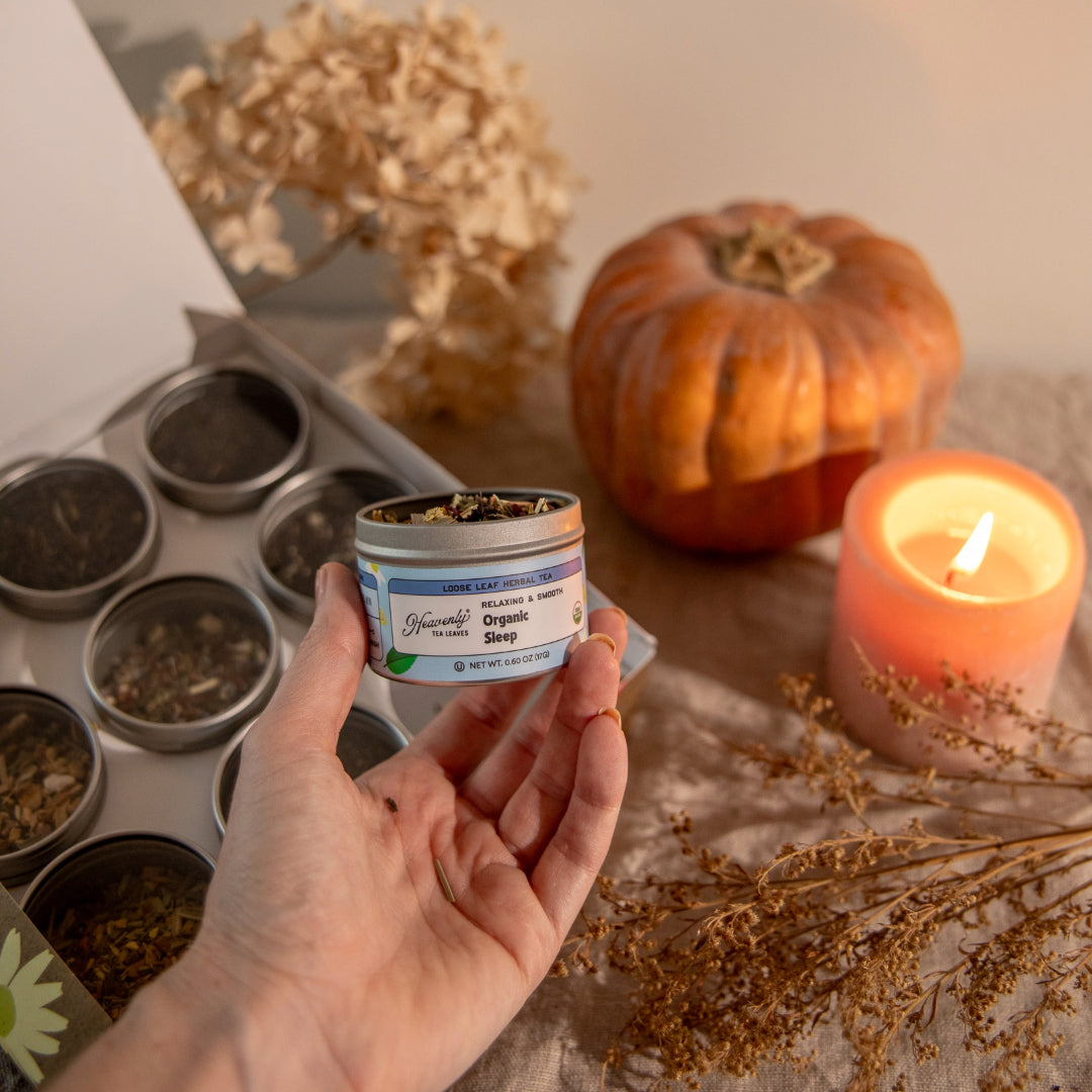 Organic Sleep, Loose Leaf Herbal Tea Tin - Sleepytime Tea - Sleep, Calming, Relaxing, Naturally Caffeine-free - Heavenly Tea Leaves
