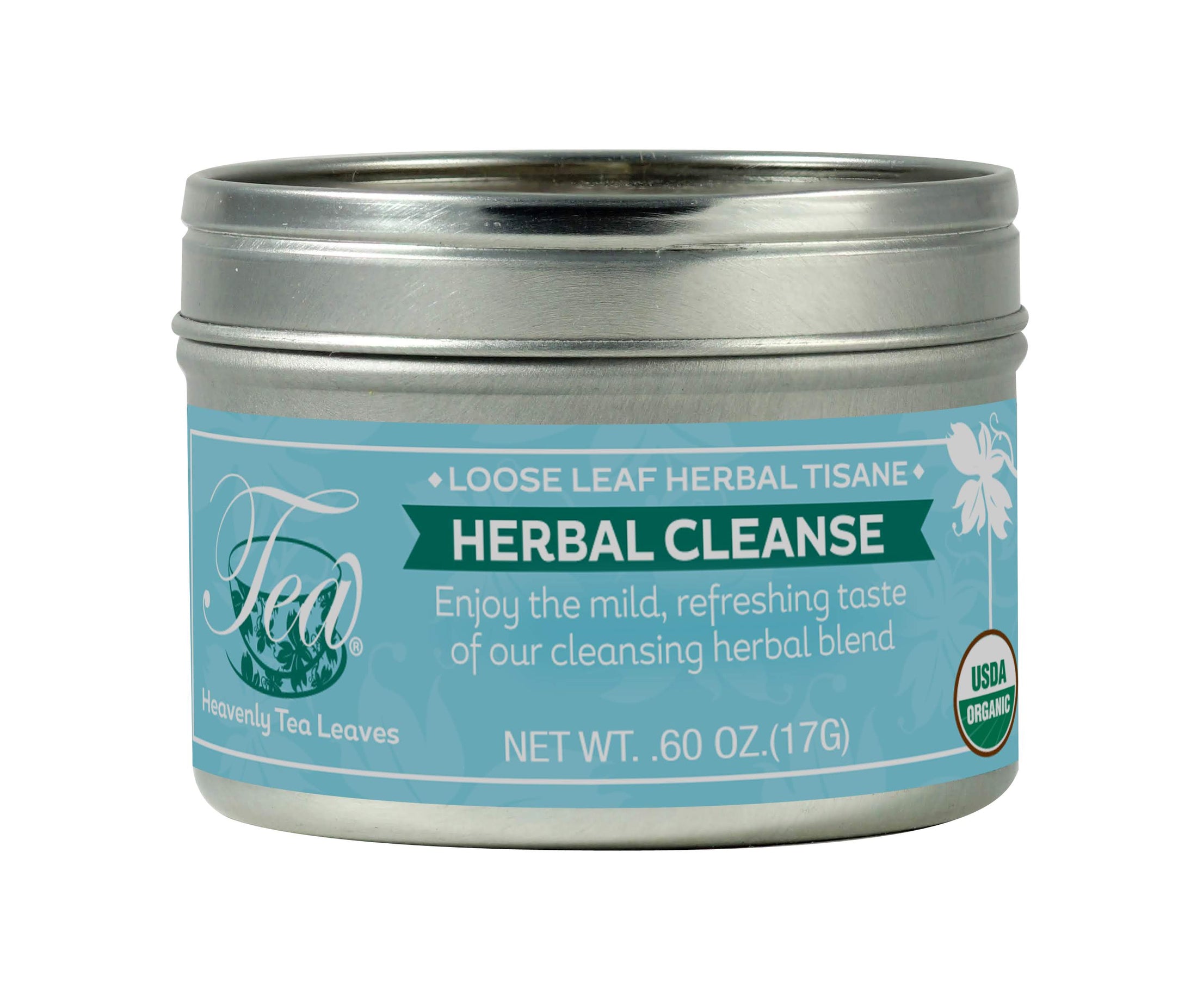 Organic Herbal Cleanse, Loose Leaf Herbal Clear Top Tea Tin