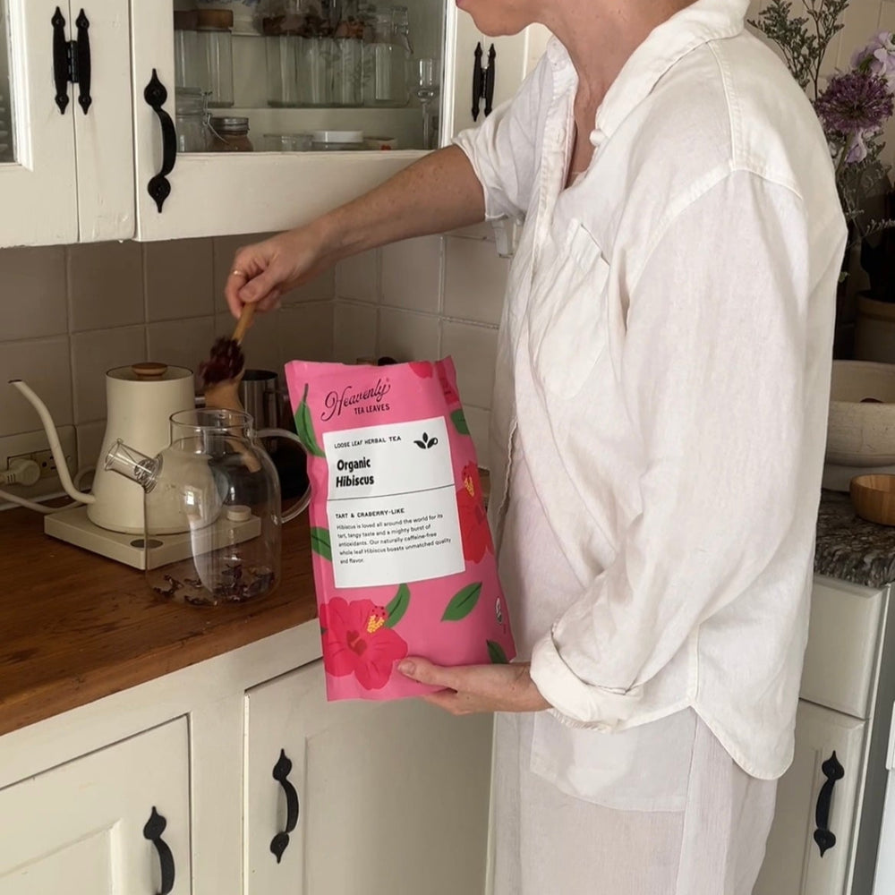 Organic Hibiscus - Bulk Loose Leaf Herbal Tisane - Naturally Caffeine Free - Antioxidant Rich - Heavenly Tea Leaves