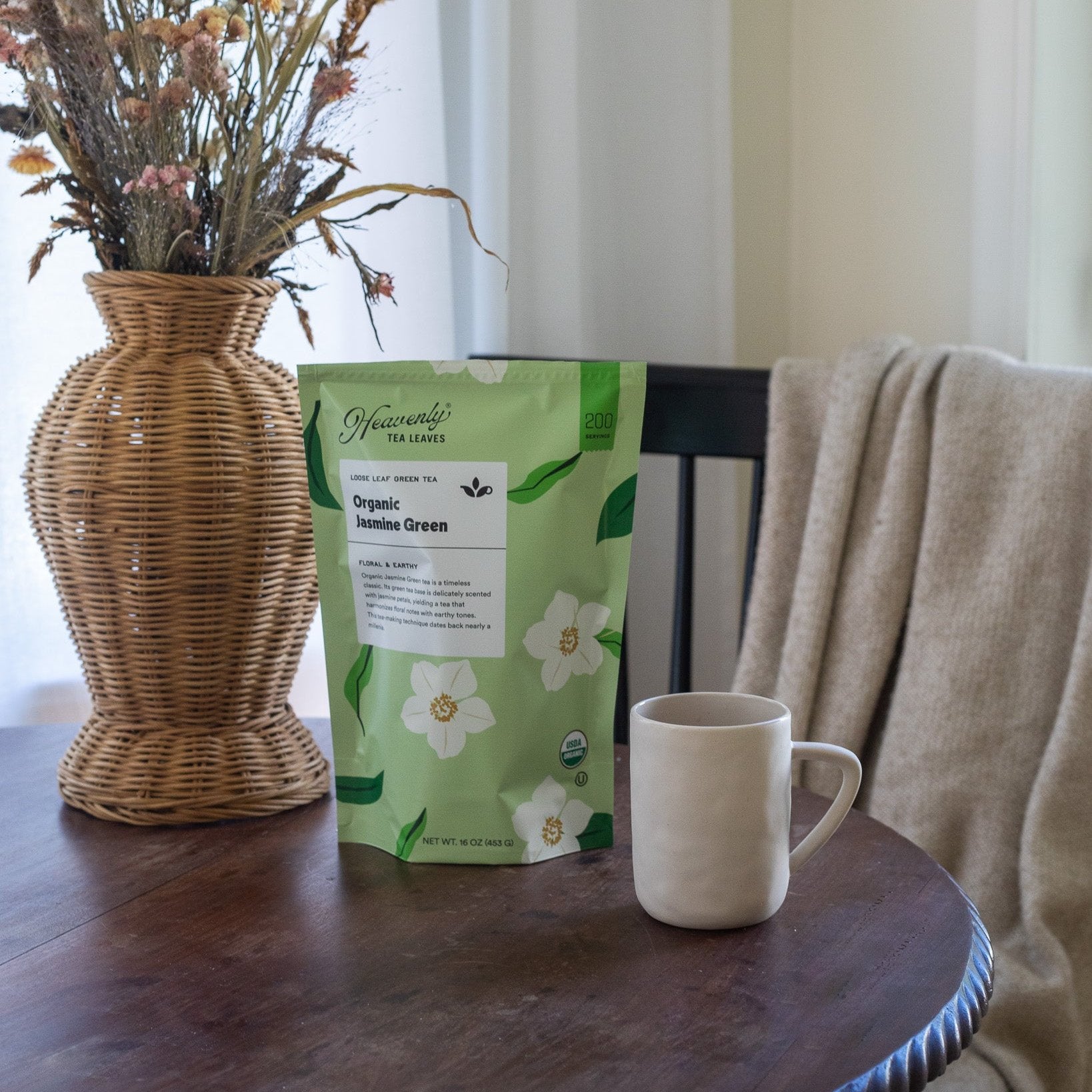 Organic Jasmine Green, Bulk Loose Leaf Green Tea – Heavenly Tea Leaves