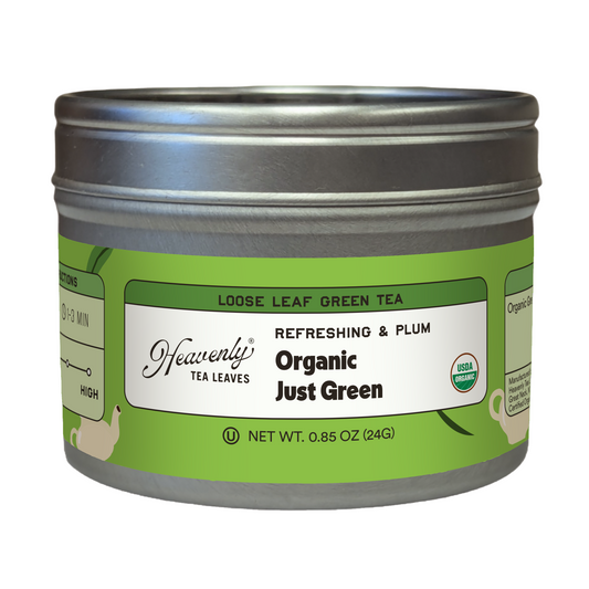 Organic Just Green - Clear Top Tea Tin | Heavenly Tea Leaves