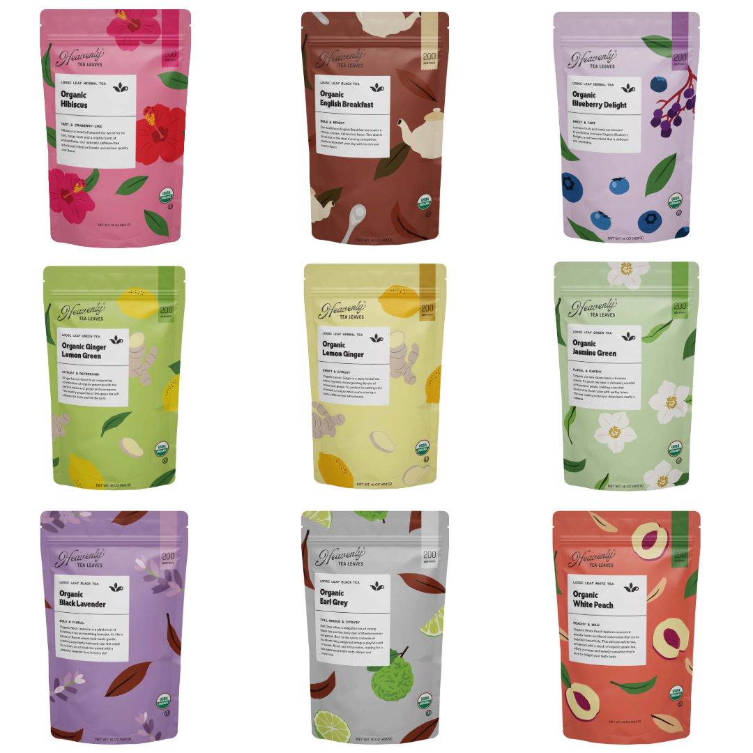 Organic Bulk Restaurant Loose Leaf Tea Starter Set - Food Service - Cafes - Coffee Shops - Offices - Restaurants - Tea Shops | Heavenly Tea Leaves