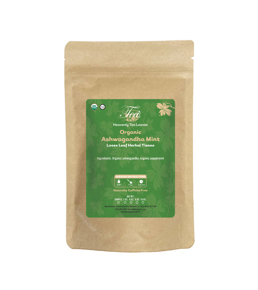 Organic Ashwagandha Mint - Loose Leaf Herbal Tea | Heavenly Tea Leaves