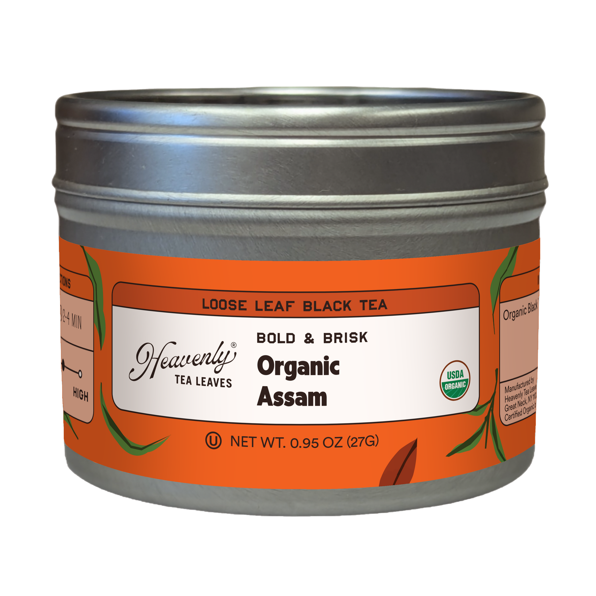 Organic Assam - Clear Top Tea Tin | Heavenly Tea Leaves