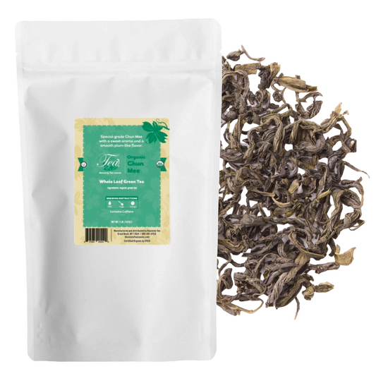 Organic Chun Mee - Premium Loose Leaf Green Tea - USDA Organic - OU Kosher - Heavenly Tea Leaves