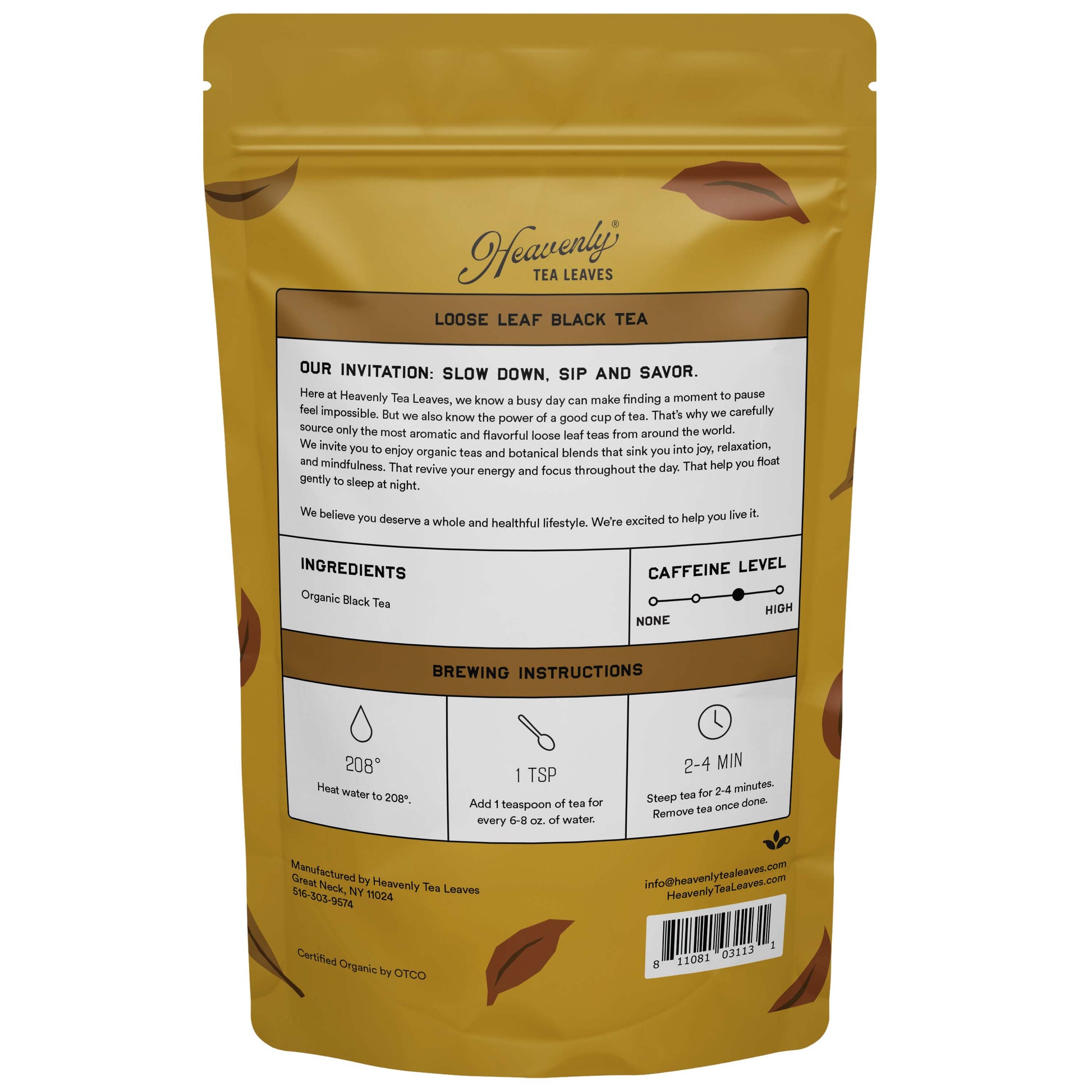 Organic Golden Black Bulk Loose Leaf Black Tea, 16 Oz. | Heavenly Tea Leaves