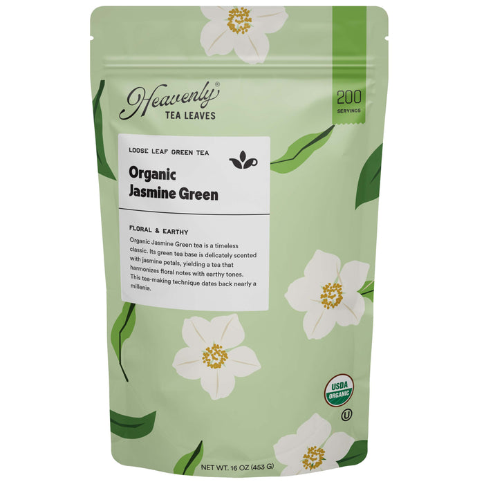 Organic Jasmine Green, Bulk Loose Leaf Green Tea – Heavenly Tea Leaves