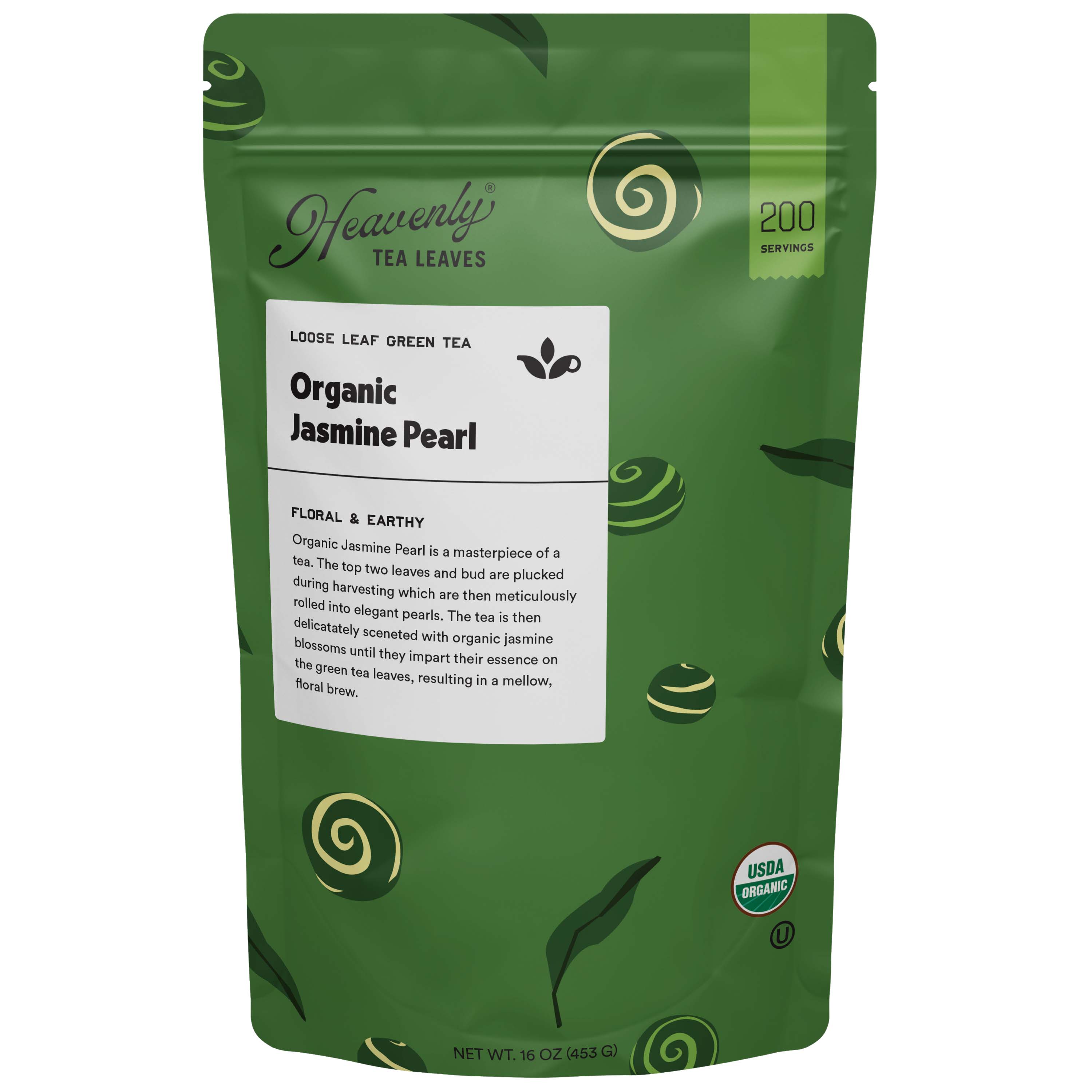 Organic Jasmine Pearl, Bulk Artisan Loose Leaf Green Tea