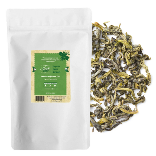 Organic Just Green Tea - Loose Leaf Green Tea | Heavenly Tea Leaves