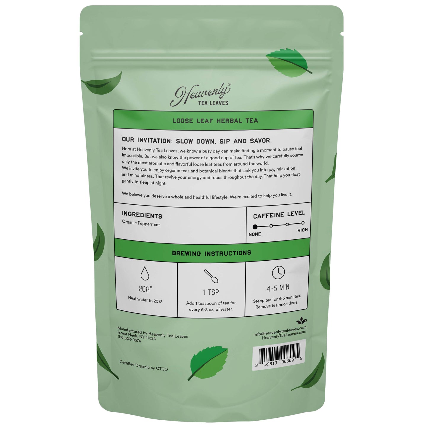 Organic Peppermint - Loose Leaf Herbal Tisane - Bulk Tea - Grown in Oregon | Heavenly Tea Leaves