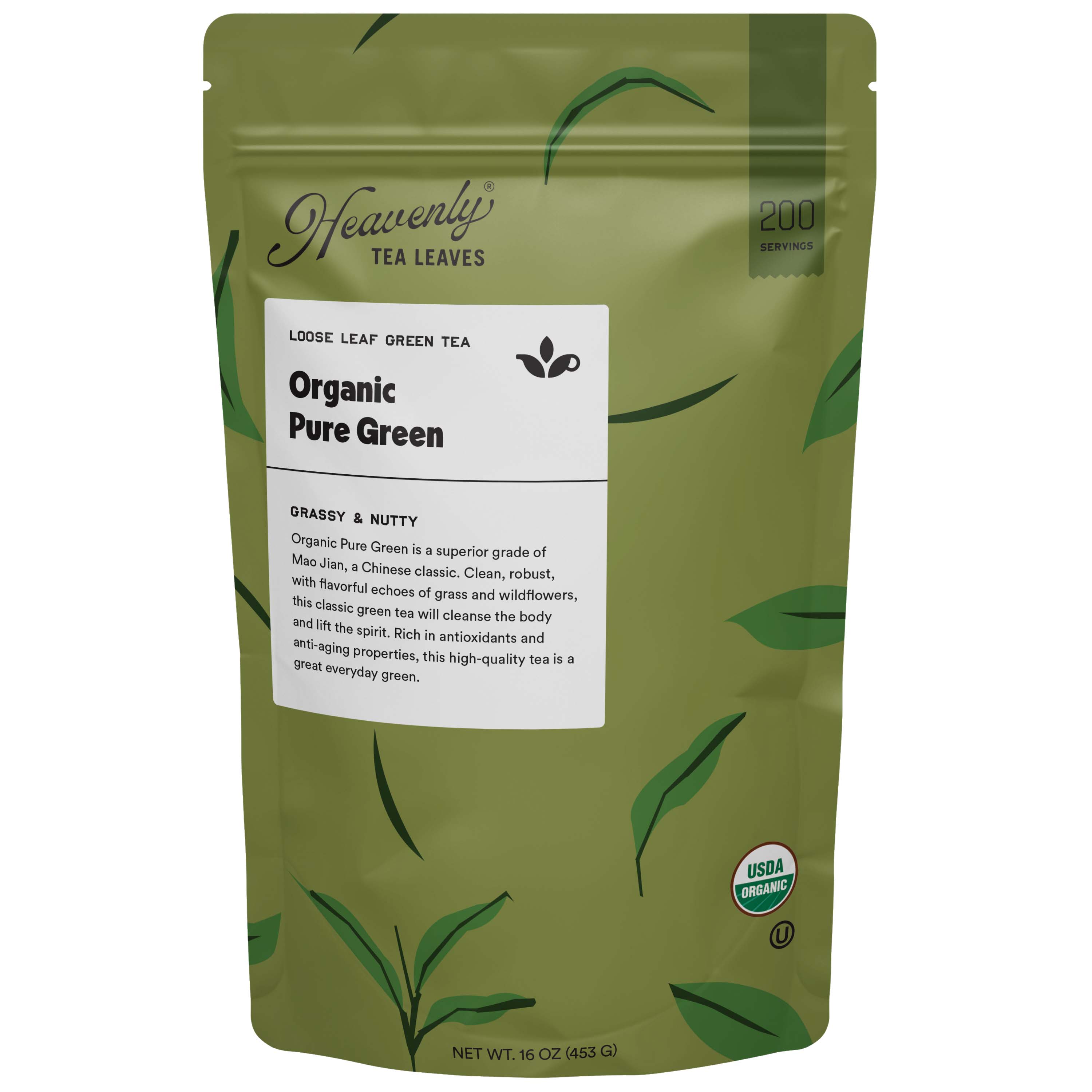 Organic Pure Green, Bulk Loose Leaf Green Tea – Heavenly Tea Leaves