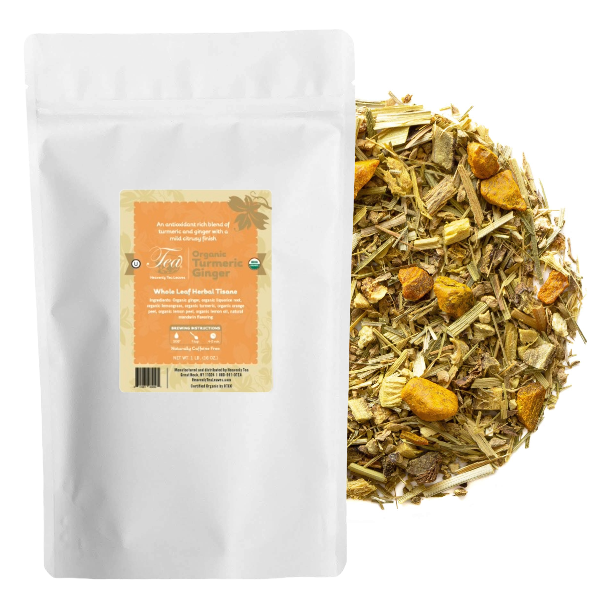  Organic Turmeric Ginger Bulk - Wellness Loose Leaf Tea Blend - Anti-inflammatory | Heavenly Tea Leaves