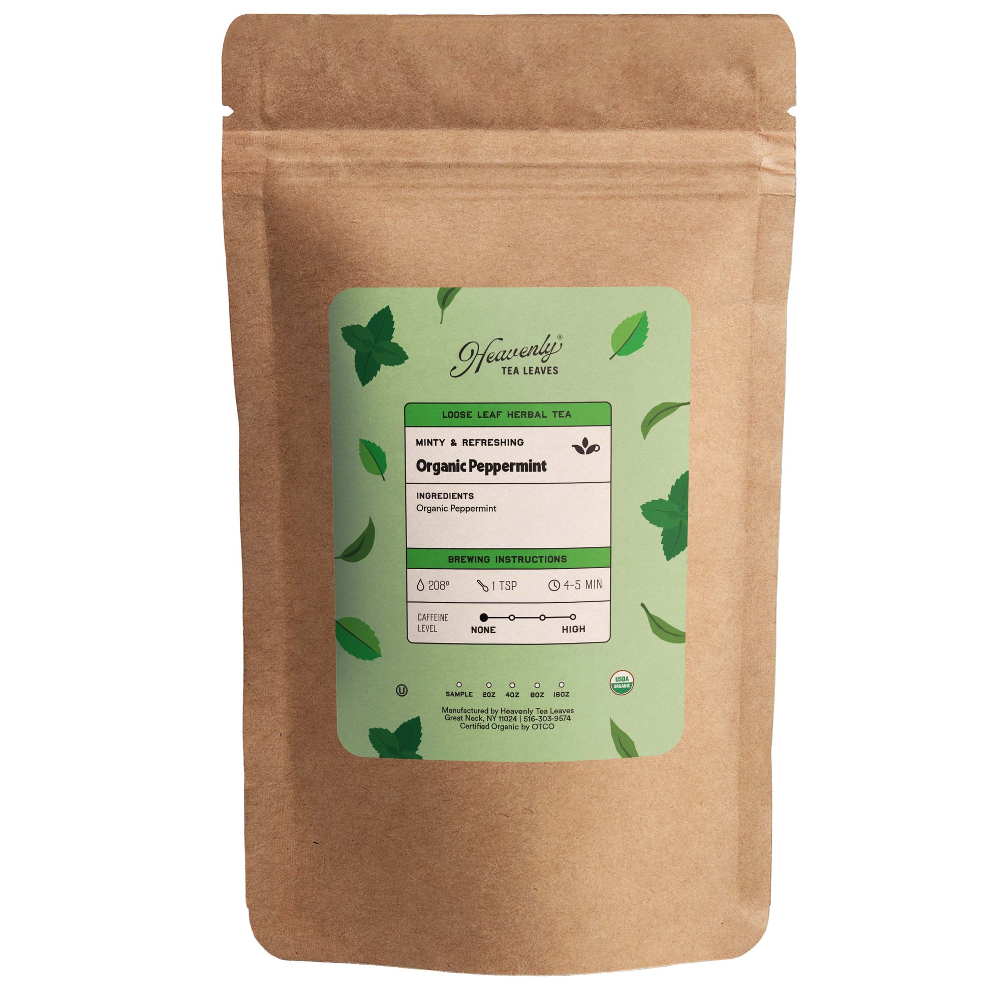 Organic Peppermint - Loose Leaf Herbal Tisane - Grown in Oregon - Digestion and Gut Health | Heavenly Tea Leaves