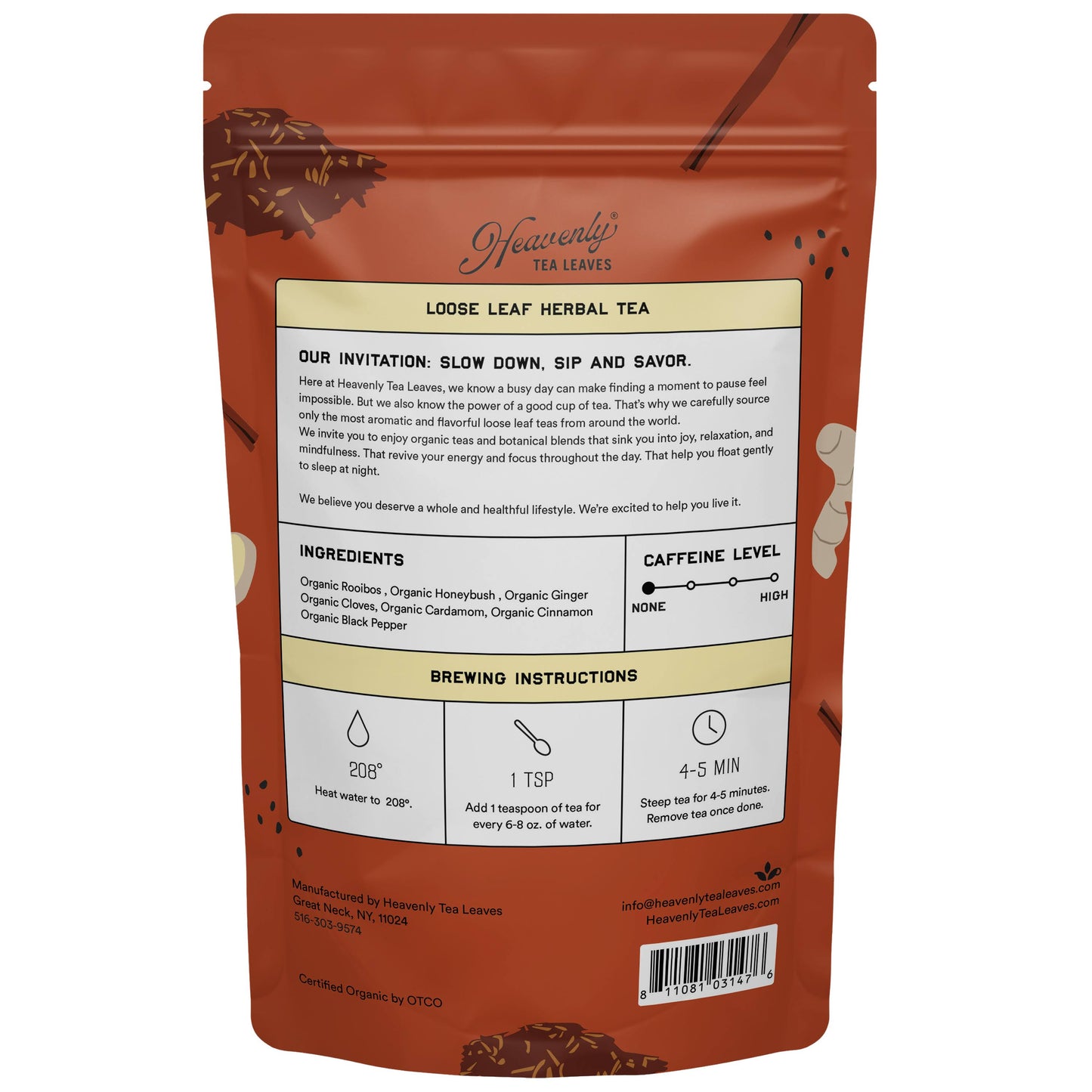 Organic Rooibos Cream Chai - Organic Loose Leaf Herbal Tisane - Heavenly Tea Leaves