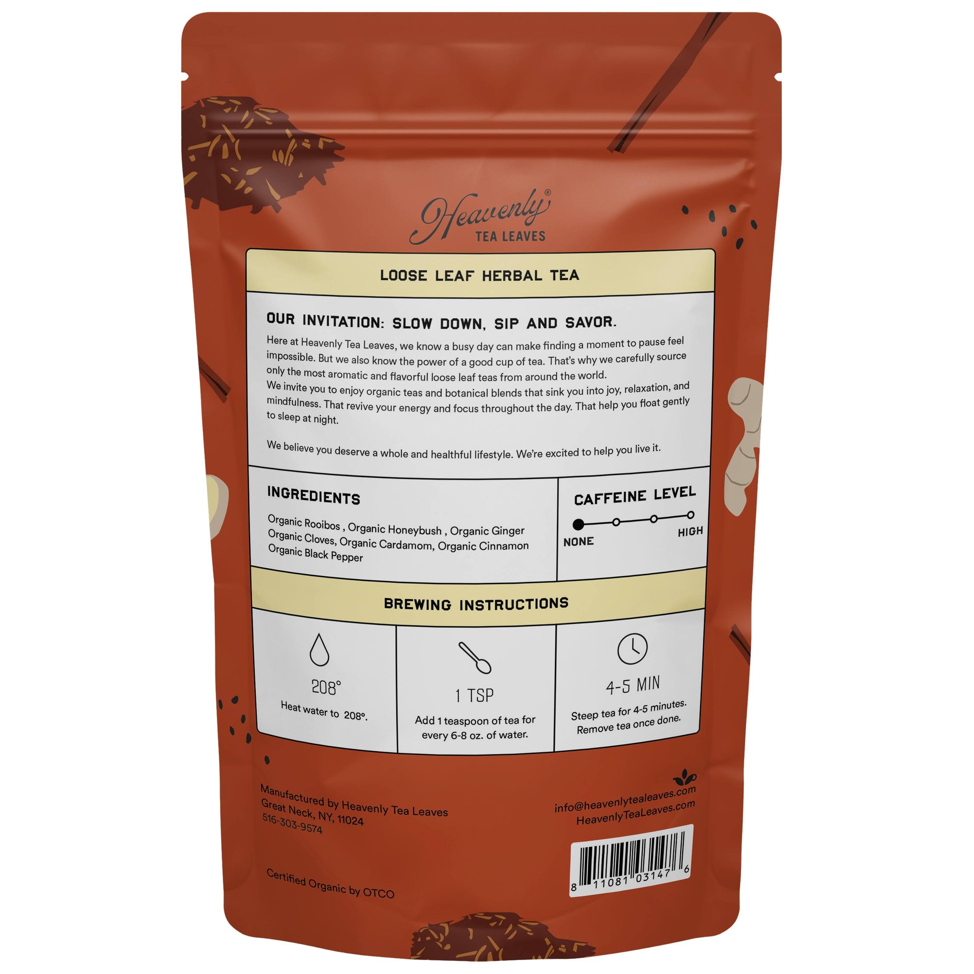 Organic Rooibos Cream Chai - Organic Loose Leaf Herbal Tisane - Heavenly Tea Leaves