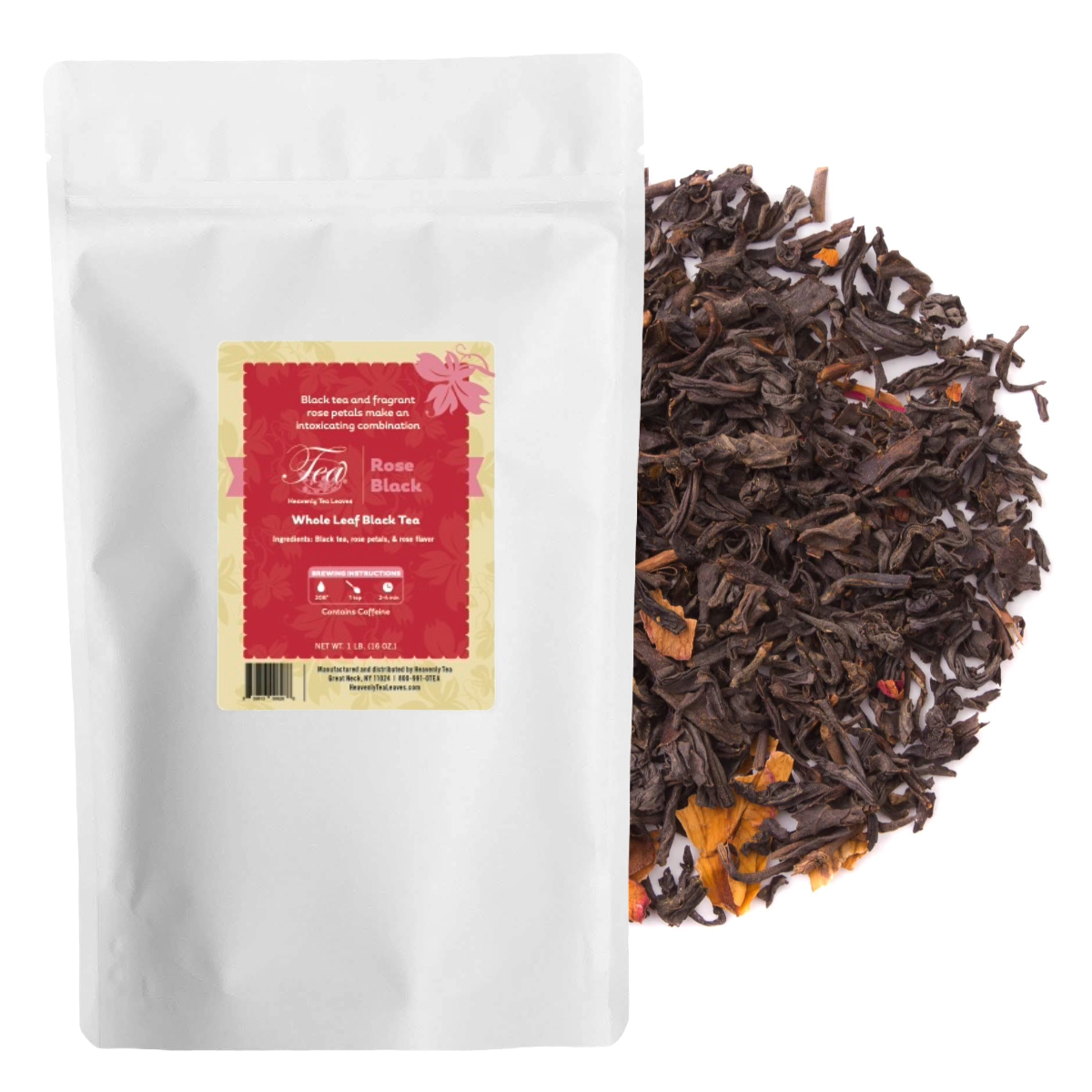 Rose Black, Bulk Loose Leaf Black Tea, 16 Oz. - Premium Tea | Heavenly Tea Leaves