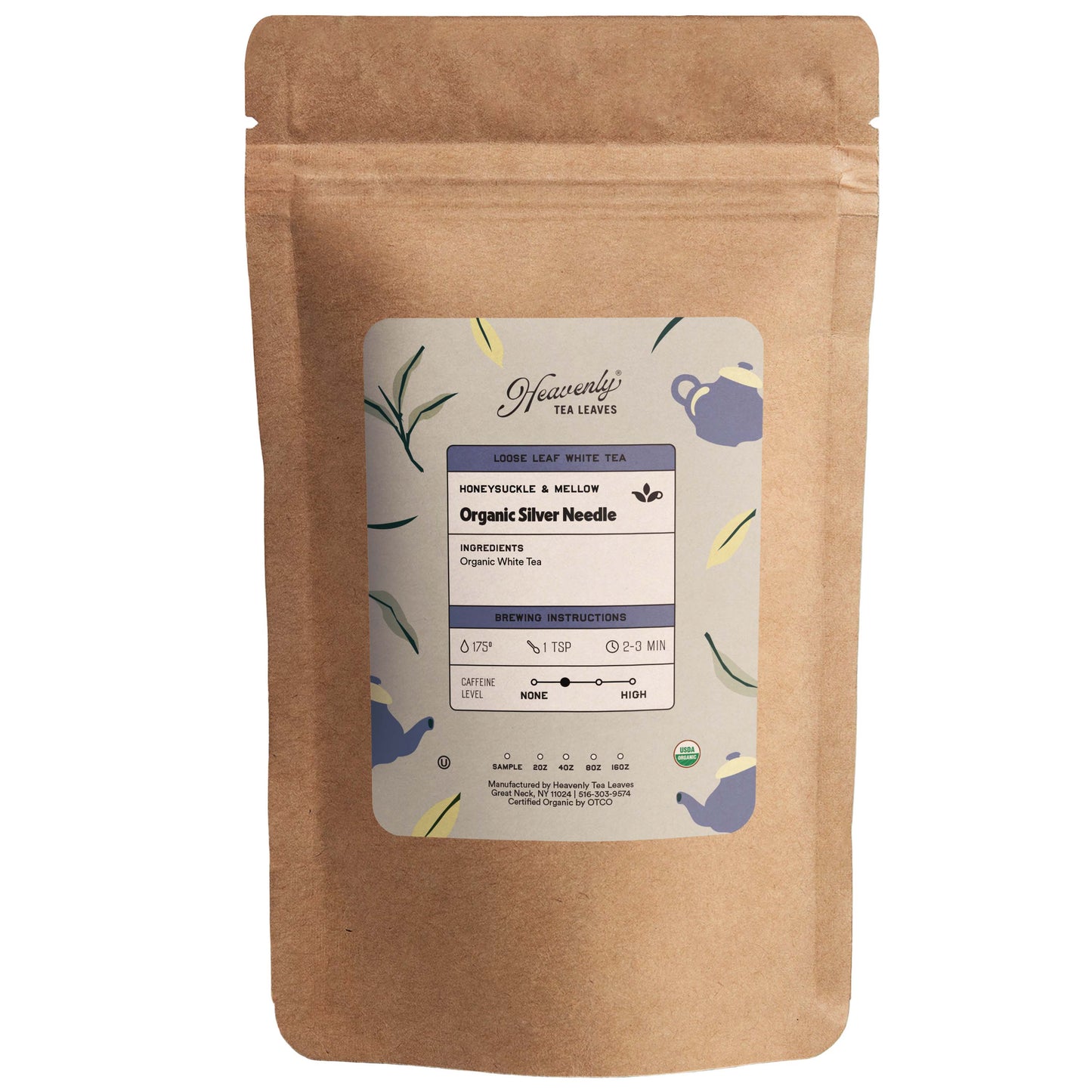 Organic Silver Needle - Artisan Loose Leaf White Tea - Rare Tea - Premium White Tea | Heavenly Tea Leaves