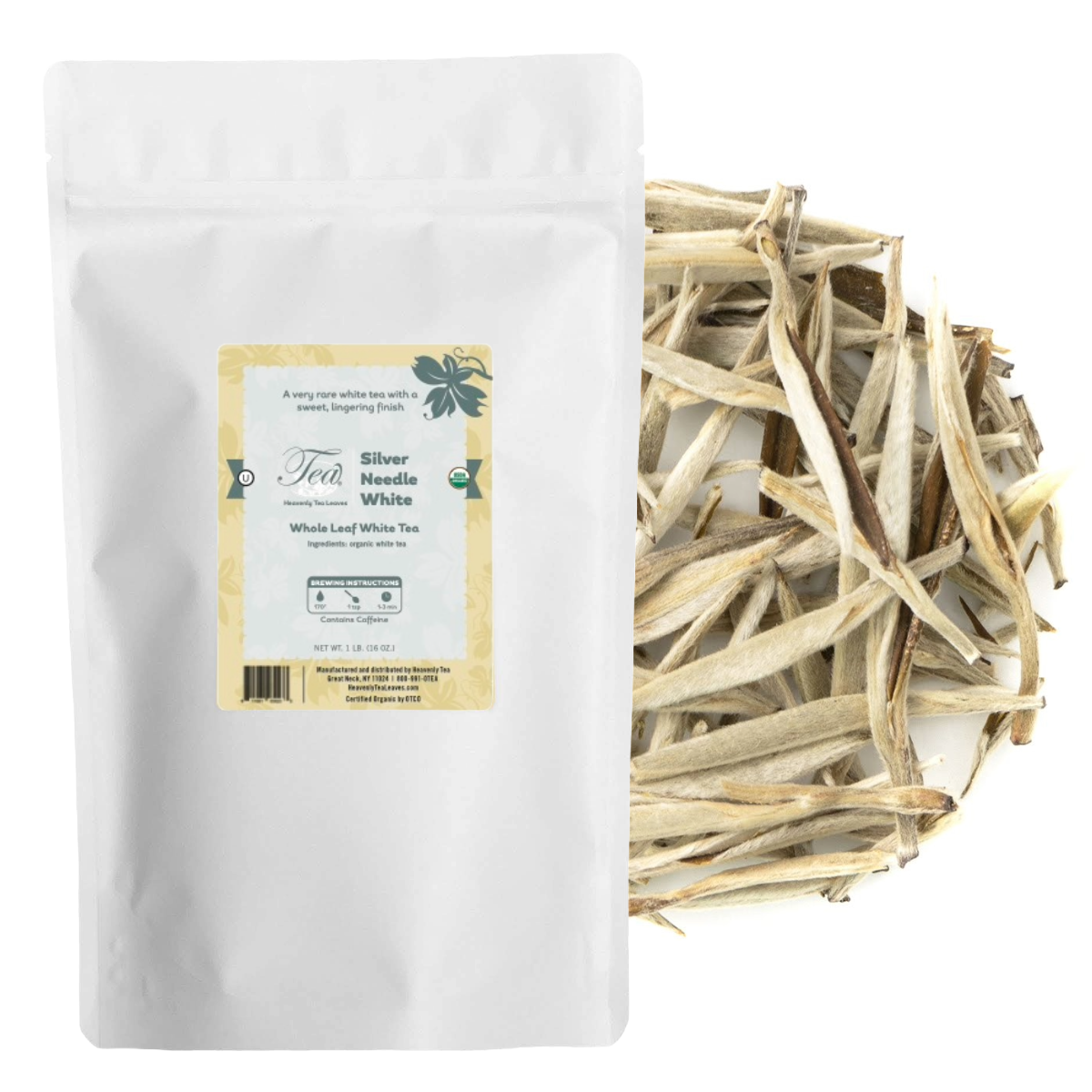 Organic Silver Needle White Tea - Bulk Loose Leaf White Tea - Heavenly Tea Leaves