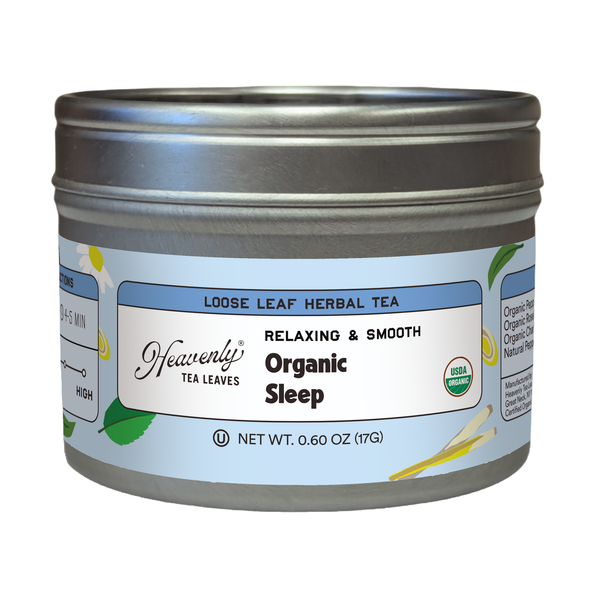 Organic Sleep, Loose Leaf Herbal Tea Tin - Sleepytime Tea - Sleep, Calming, Relaxing, Naturally Caffeine-free - Heavenly Tea Leaves