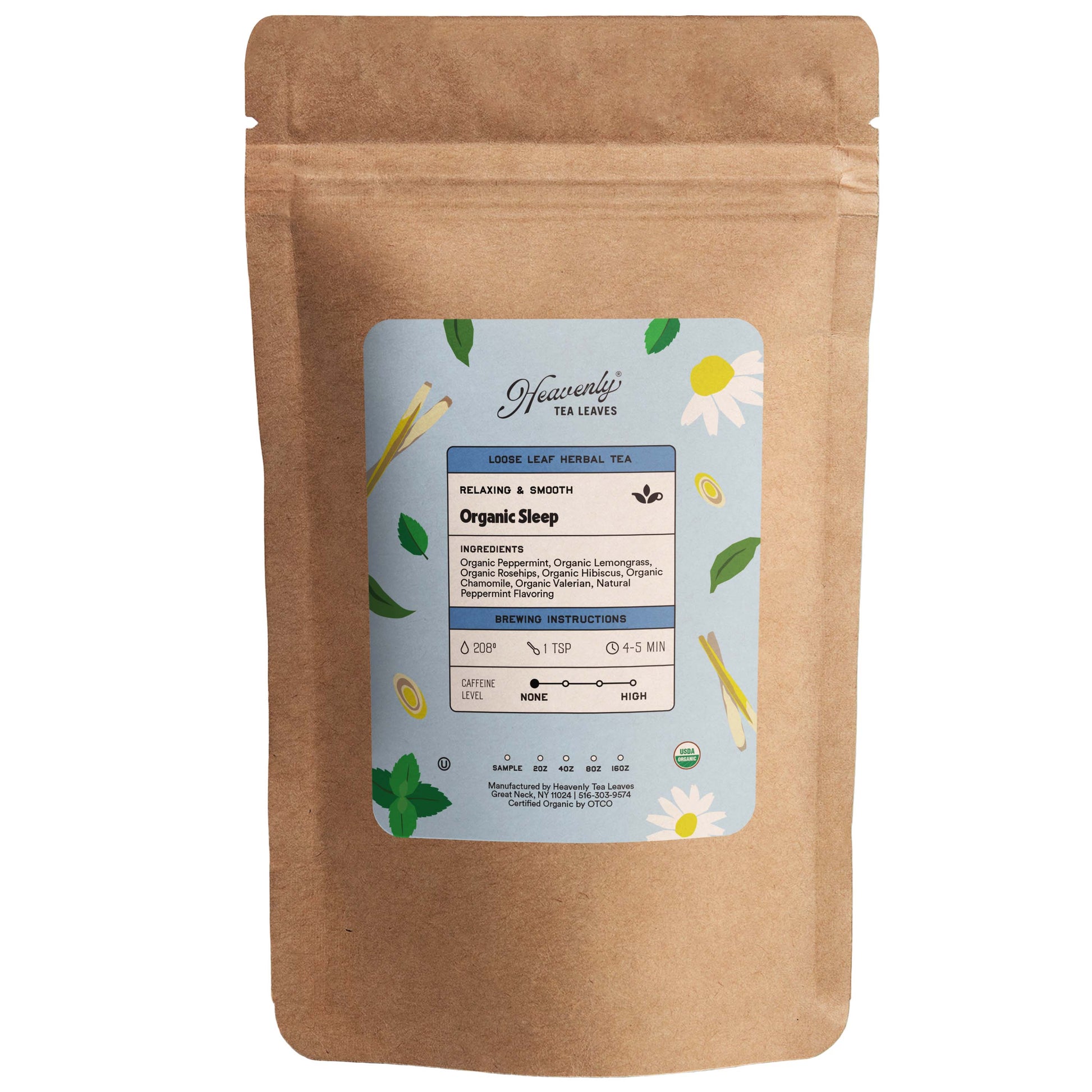 Organic Sleep - Loose Leaf Herbal Tisane - Relax & Calm Down - Perfect Tea Before Bedtime - Naturally Caffeine Free - Heavenly Tea Leaves