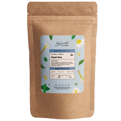 Organic Sleep - Loose Leaf Herbal Tisane - Relax & Calm Down - Perfect Tea Before Bedtime - Naturally Caffeine Free - Heavenly Tea Leaves