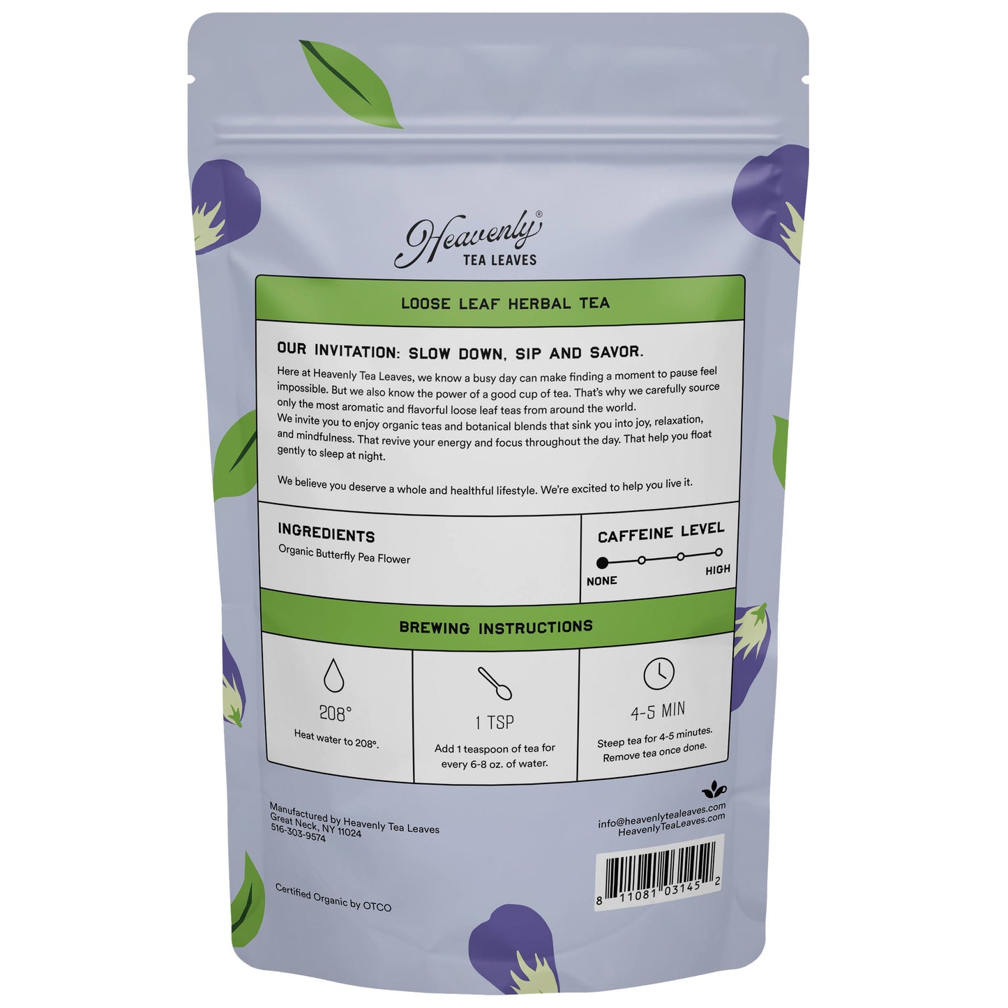 Organic Butterfly Pea Flower - Loose Leaf Herbal Tisane - Heavenly Tea Leaves