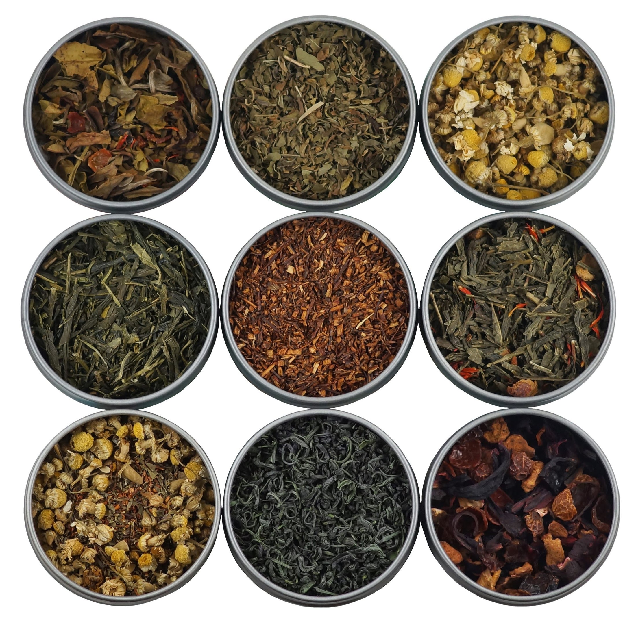 Assorted 9 Tea Sampler - 9 Assorted Premium Loose Leaf Teas & Herbal Tisanes | Heavenly Tea Leaves