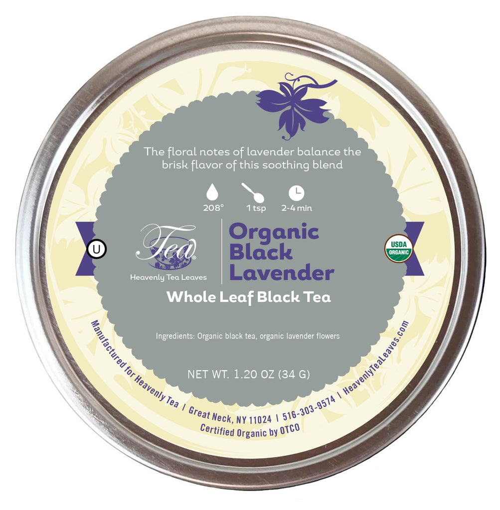 Organic Black Lavender, Loose Leaf Black Tea Tin | Heavenly Tea Leaves