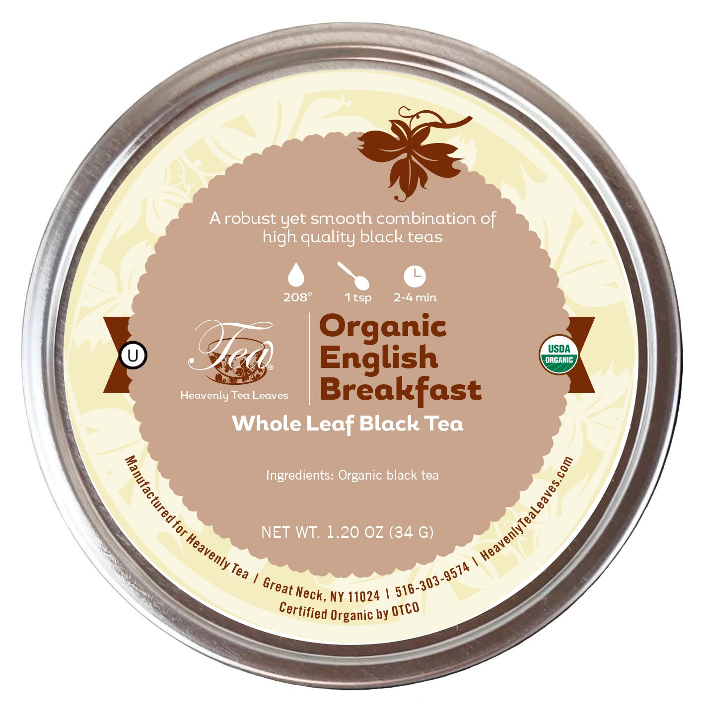 Organic English Breakfast, Loose Leaf Black Tea Tin | Heavenly Tea Leaves
