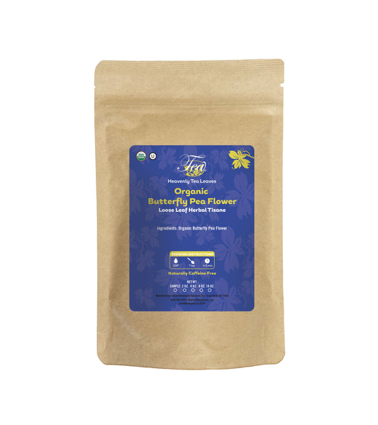 Organic Butterfly Pea Flower- Cleansing Loose Leaf Herbal Tea - Detoxify | Heavenly Tea Leaves