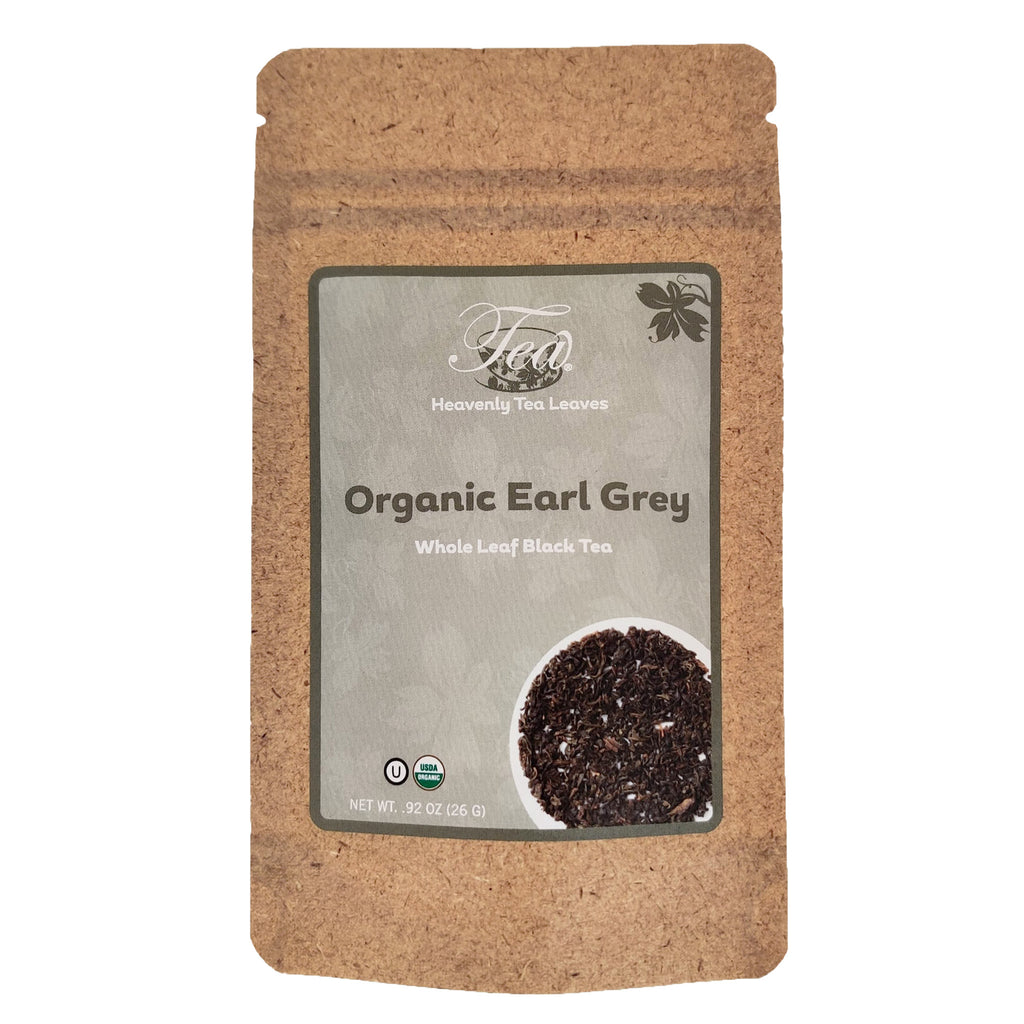 Organic Earl Grey, Essentials Collection, .92 Oz. - USDA Organic & OU Kosher - Compostable Packaging - Premium Loose Leaf Black Tea - Heavenly Tea Leaves