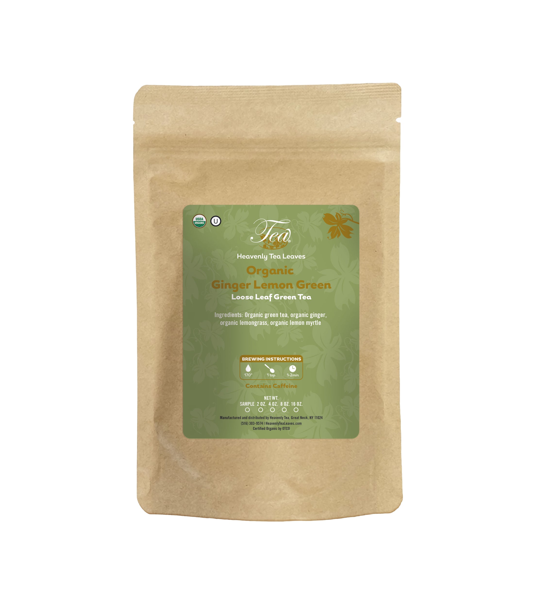 Organic Ginger Lemon Green - Premium Loose Leaf Green Tea | Heavenly Tea Leaves
