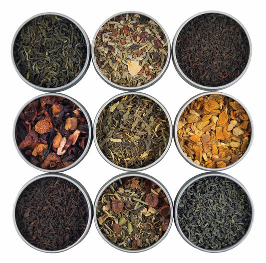 Organic Loose Leaf Tea Sampler - USDA Organic & OU Kosher - Try a Variety of 9 Loose Leaf Teas & Herbal Tisanes - Great Gift | Heavenly Tea Leaves