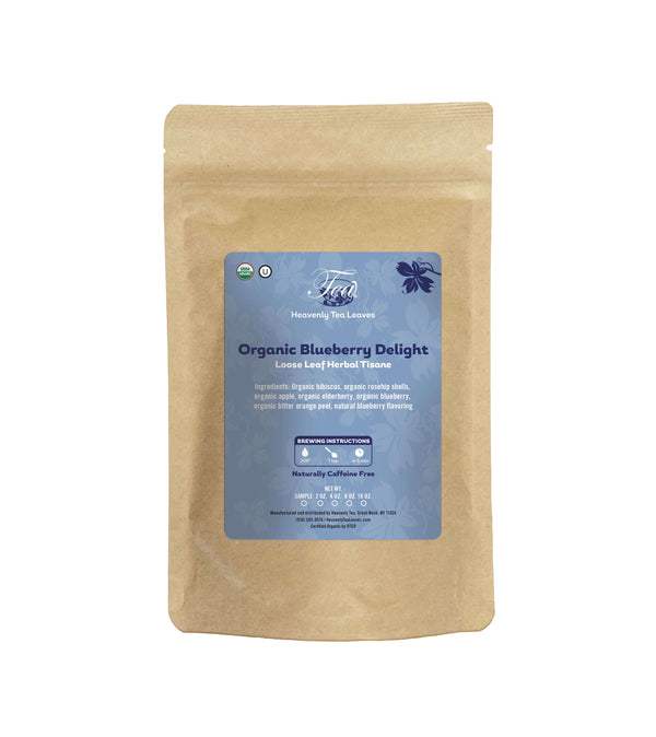 Organic Blueberry Delight - Loose Herbal Tea - Naturally Caffeine Free - Makes For Great Iced Tea | Heavenly Tea Leaves